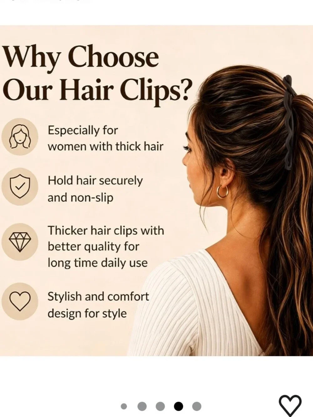 Banana Clips Hair for Thick Hair - 6.69 Inch, Brown & Coffee, 2Pcs